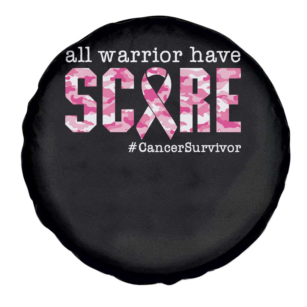 Breast Cancer Spare Tire Cover All Warriors Have Scars Millitary Camouflage TS09 Print Your Wear