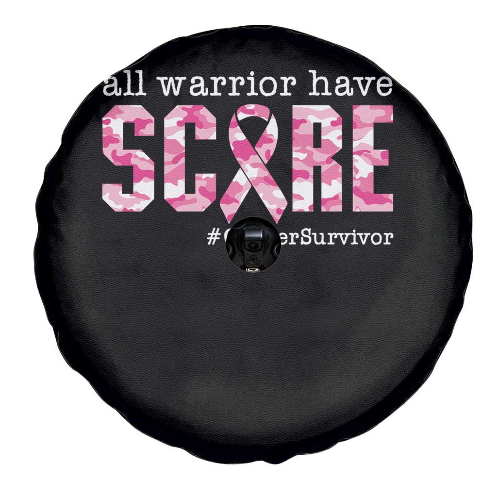 Breast Cancer Spare Tire Cover All Warriors Have Scars Millitary Camouflage TS09 Print Your Wear