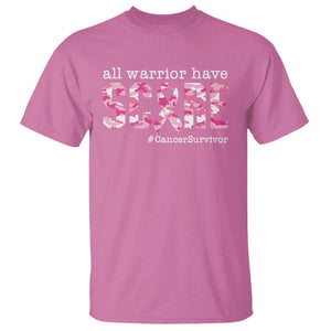 Breast Cancer T Shirt All Warriors Have Scars Millitary Camouflage TS09 Azalea Print Your Wear