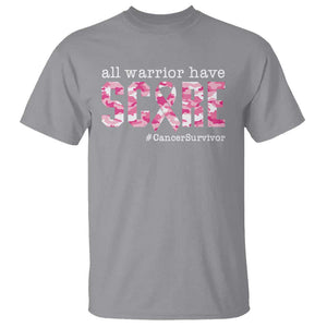 Breast Cancer T Shirt All Warriors Have Scars Millitary Camouflage TS09 Sport Gray Print Your Wear