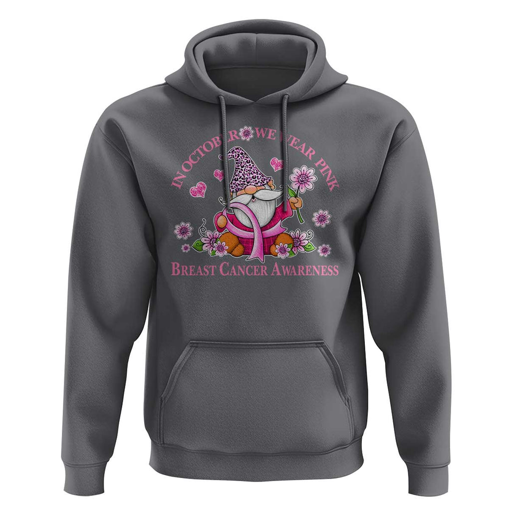 Breast Cancer Awareness Hoodie In October We Wear Pink Gnome TS09 Charcoal Print Your Wear