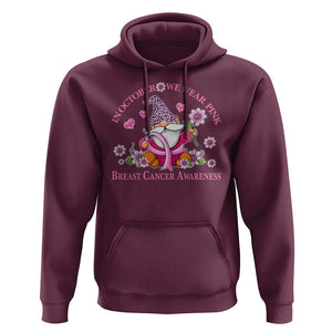 Breast Cancer Awareness Hoodie In October We Wear Pink Gnome TS09 Maroon Print Your Wear