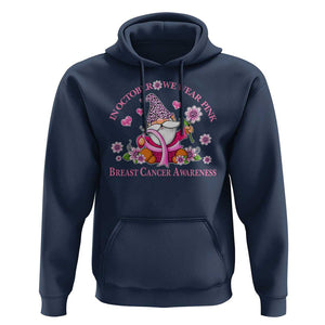 Breast Cancer Awareness Hoodie In October We Wear Pink Gnome TS09 Navy Print Your Wear