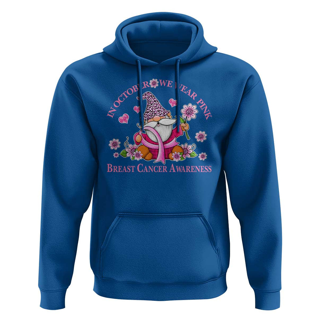 Breast Cancer Awareness Hoodie In October We Wear Pink Gnome TS09 Royal Blue Print Your Wear