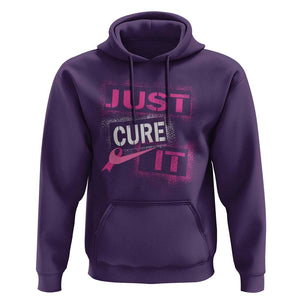 PInk Breast Cancer Hoodie Just Cure It TS09 Purple Print Your Wear