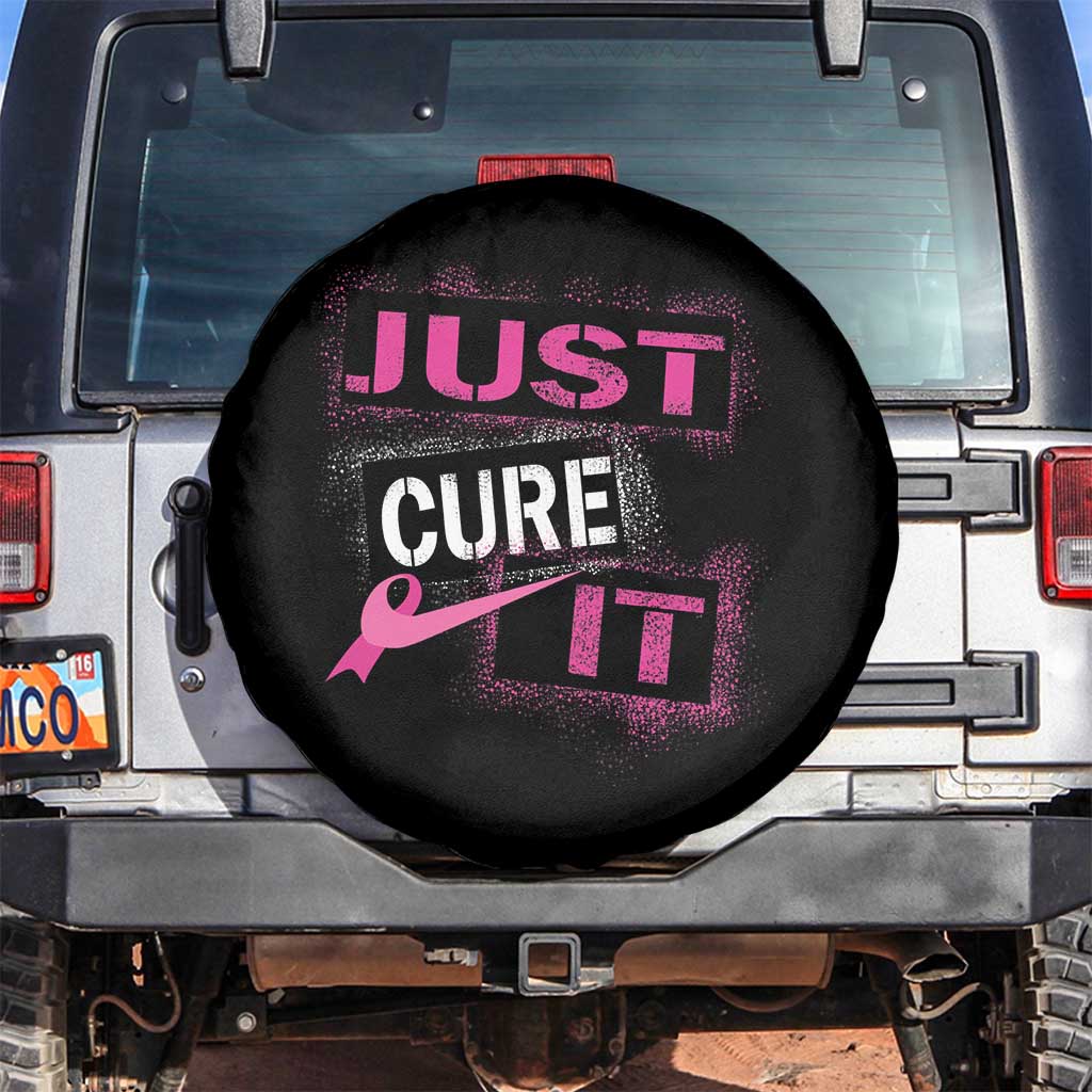 PInk Breast Cancer Spare Tire Cover Just Cure It TS09 No hole Black Print Your Wear