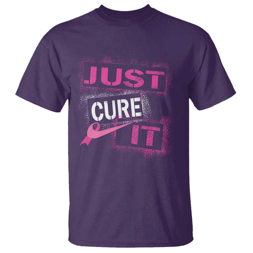 PInk Breast Cancer T Shirt Just Cure It TS09 Purple Print Your Wear