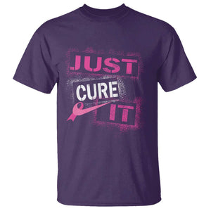 PInk Breast Cancer T Shirt Just Cure It TS09 Purple Print Your Wear