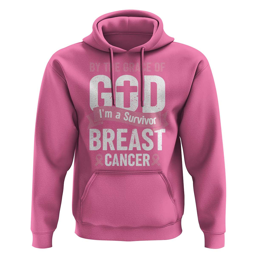 Breast Cancer Hoodie By The Grace Of God I'm A Survivor TS09 Azalea Print Your Wear