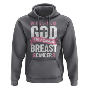 Breast Cancer Hoodie By The Grace Of God I'm A Survivor TS09 Charcoal Print Your Wear