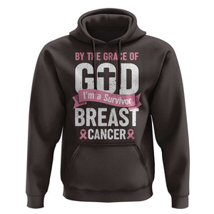 Breast Cancer Hoodie By The Grace Of God I'm A Survivor TS09 Dark Chocolate Print Your Wear