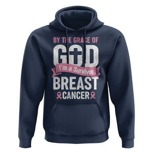 Breast Cancer Hoodie By The Grace Of God I'm A Survivor TS09 Navy Print Your Wear