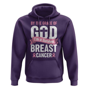 Breast Cancer Hoodie By The Grace Of God I'm A Survivor TS09 Purple Print Your Wear
