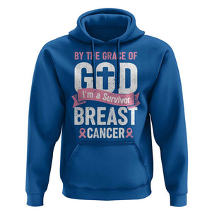 Breast Cancer Hoodie By The Grace Of God I'm A Survivor TS09 Royal Blue Print Your Wear
