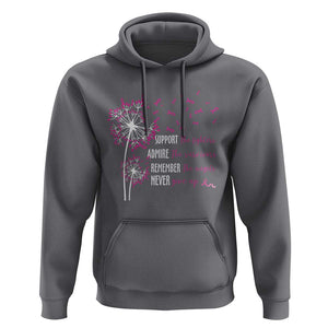 Breast Cancer Support The Fighters Hoodie Admire The Survivors Remember The Angels TS09 Charcoal Print Your Wear