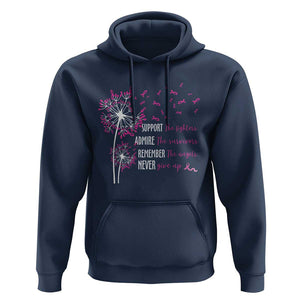 Breast Cancer Support The Fighters Hoodie Admire The Survivors Remember The Angels TS09 Navy Print Your Wear