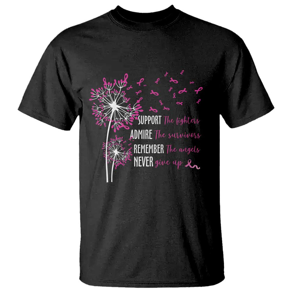Breast Cancer Support The Fighters T Shirt Admire The Survivors Remember The Angels TS09 Black Print Your Wear