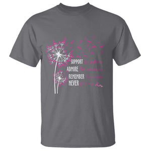 Breast Cancer Support The Fighters T Shirt Admire The Survivors Remember The Angels TS09 Charcoal Print Your Wear