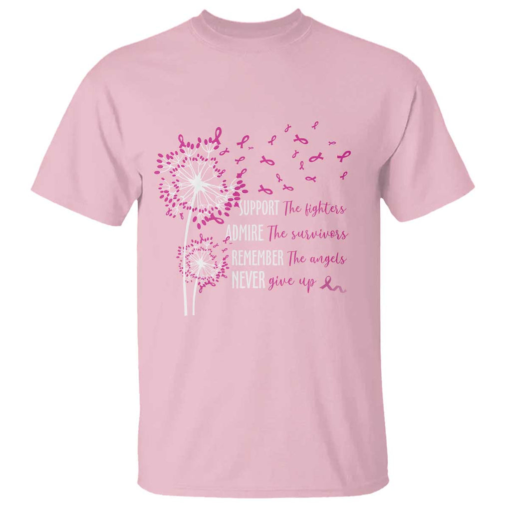 Breast Cancer Support The Fighters T Shirt Admire The Survivors Remember The Angels TS09 Light Pink Print Your Wear
