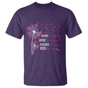 Breast Cancer Support The Fighters T Shirt Admire The Survivors Remember The Angels TS09 Purple Print Your Wear