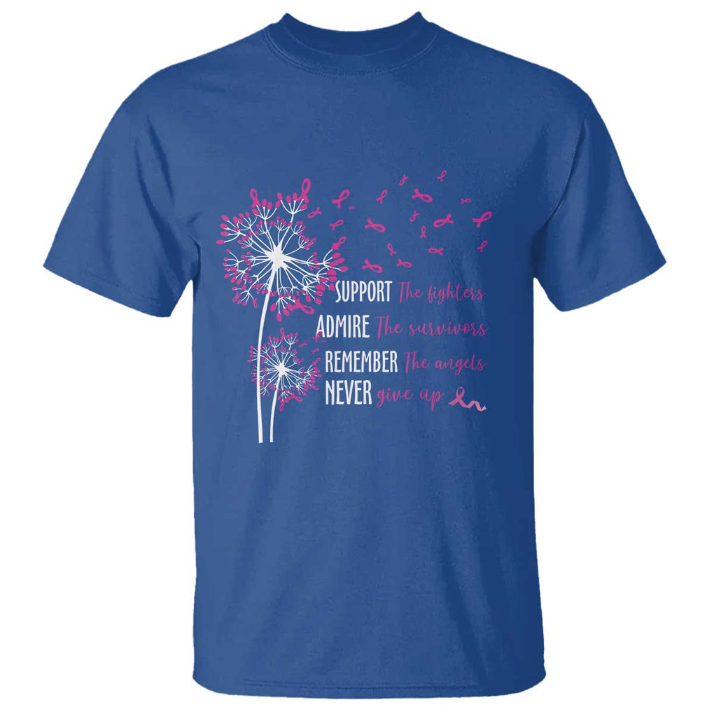 Breast Cancer Support The Fighters T Shirt Admire The Survivors Remember The Angels TS09 Royal Blue Print Your Wear