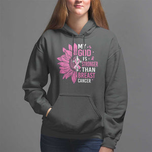 My God Is Stronger Than Breast Cancer Hoodie Christian Sunflower American Flag TS09 Black Print Your Wear