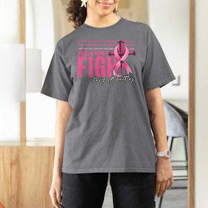 Pink Breast Cancer T Shirt For Women This is How I Fight My Battles TS09 Charcoal Print Your Wear