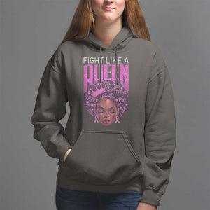 Pink Breast Cancer Warrior Hoodie Fight Like A Queen TS09 Dark Chocolate Print Your Wear