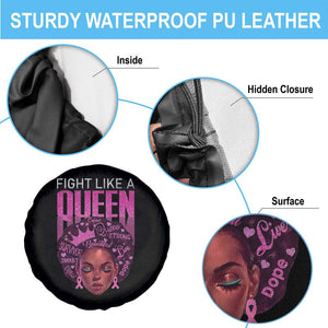 Pink Breast Cancer Warrior Spare Tire Cover Fight Like A Queen TS09 Print Your Wear