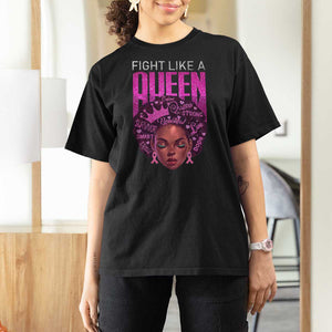 Pink Breast Cancer Warrior T Shirt For Women Fight Like A Queen TS09 Black Print Your Wear