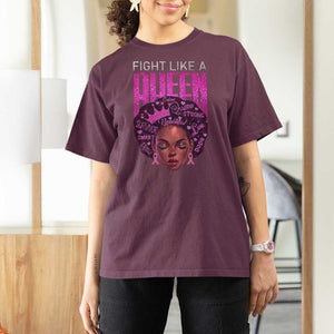 Pink Breast Cancer Warrior T Shirt For Women Fight Like A Queen TS09 Maroon Print Your Wear