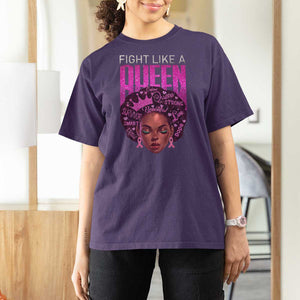 Pink Breast Cancer Warrior T Shirt For Women Fight Like A Queen TS09 Purple Print Your Wear