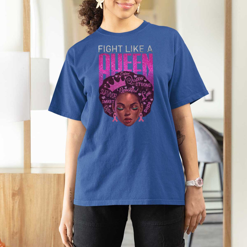 Pink Breast Cancer Warrior T Shirt For Women Fight Like A Queen TS09 Royal Blue Print Your Wear
