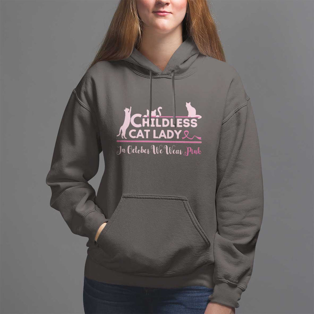Kamala Breast Cancer Hoodie In October We Wear Pink Childless Cat Lady Harris Support Feminist TS09 Dark Chocolate Print Your Wear