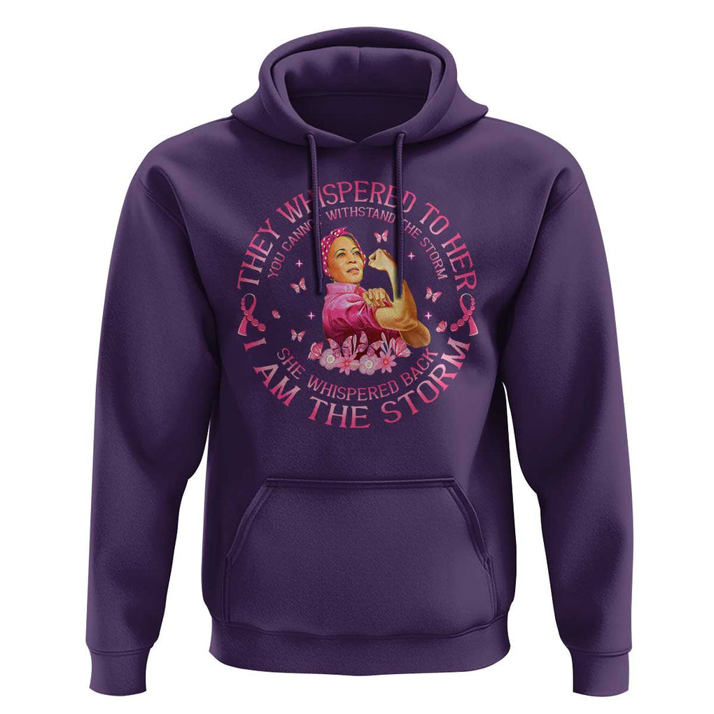Kamala Breast Cancer Hoodie She Whispered Back I Am The Strom Harris Support TS09 Purple Print Your Wear