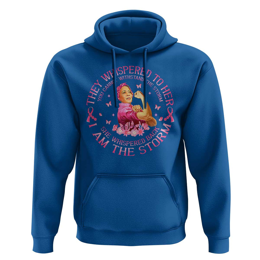 Kamala Breast Cancer Hoodie She Whispered Back I Am The Strom Harris Support TS09 Royal Blue Print Your Wear