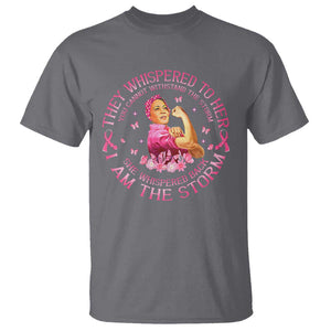 Kamala Breast Cancer T Shirt She Whispered Back I Am The Strom Harris Support TS09 Charcoal Print Your Wear