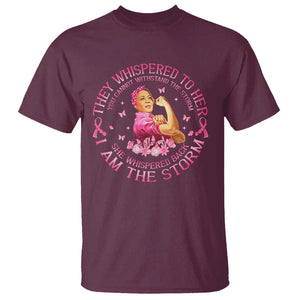Kamala Breast Cancer T Shirt She Whispered Back I Am The Strom Harris Support TS09 Maroon Print Your Wear