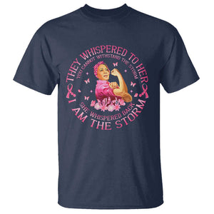 Kamala Breast Cancer T Shirt She Whispered Back I Am The Strom Harris Support TS09 Navy Print Your Wear