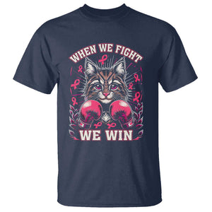 Kamala Pink Breast Cancer T Shirt Cat Ladies When We Fight We Win Harris Support TS09 Navy Print Your Wear