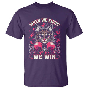 Kamala Pink Breast Cancer T Shirt Cat Ladies When We Fight We Win Harris Support TS09 Purple Print Your Wear
