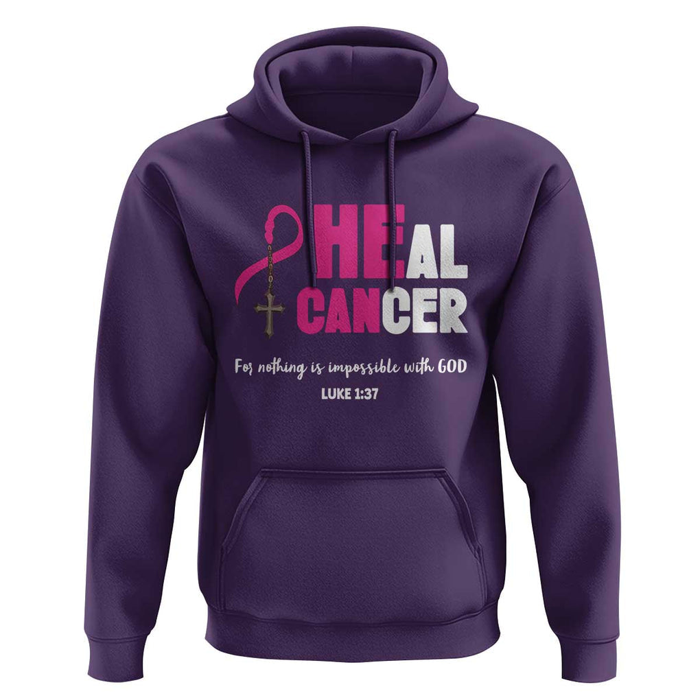 Male Breast Cancer Hoodie He Can Heal Cancer Christian TS09 Purple Print Your Wear