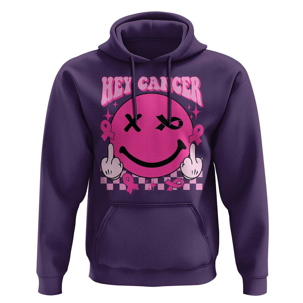 Funny Breast Cancer Hoodie Fuck Cancer Groovy TS09 Purple Print Your Wear