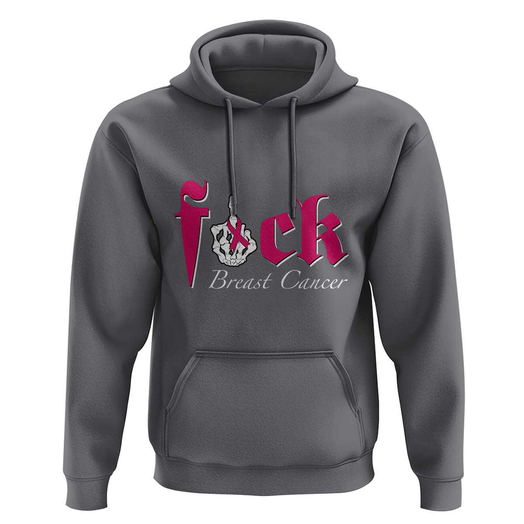 Pink Breast Cancer Hoodie Fuck Cancer Skeleton Hand TS09 Charcoal Print Your Wear