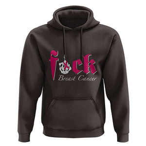 Pink Breast Cancer Hoodie Fuck Cancer Skeleton Hand TS09 Dark Chocolate Print Your Wear