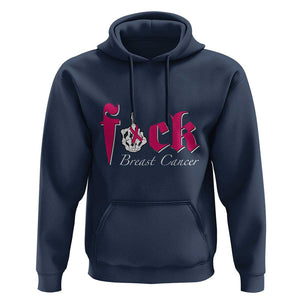Pink Breast Cancer Hoodie Fuck Cancer Skeleton Hand TS09 Navy Print Your Wear