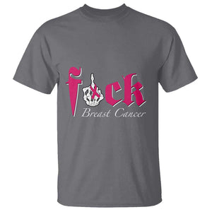 Pink Breast Cancer T Shirt Fuck Cancer Skeleton Hand TS09 Charcoal Print Your Wear