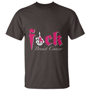 Pink Breast Cancer T Shirt Fuck Cancer Skeleton Hand TS09 Dark Chocolate Print Your Wear