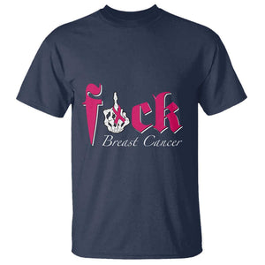 Pink Breast Cancer T Shirt Fuck Cancer Skeleton Hand TS09 Navy Print Your Wear