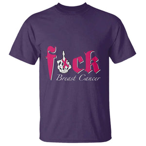 Pink Breast Cancer T Shirt Fuck Cancer Skeleton Hand TS09 Purple Print Your Wear